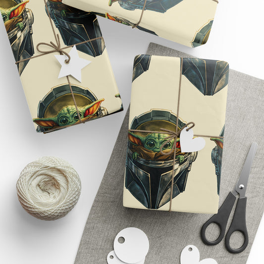 Baby Yoda Grogu Wars Mandalorian holiday present Birthday Gift Wrapping Papers