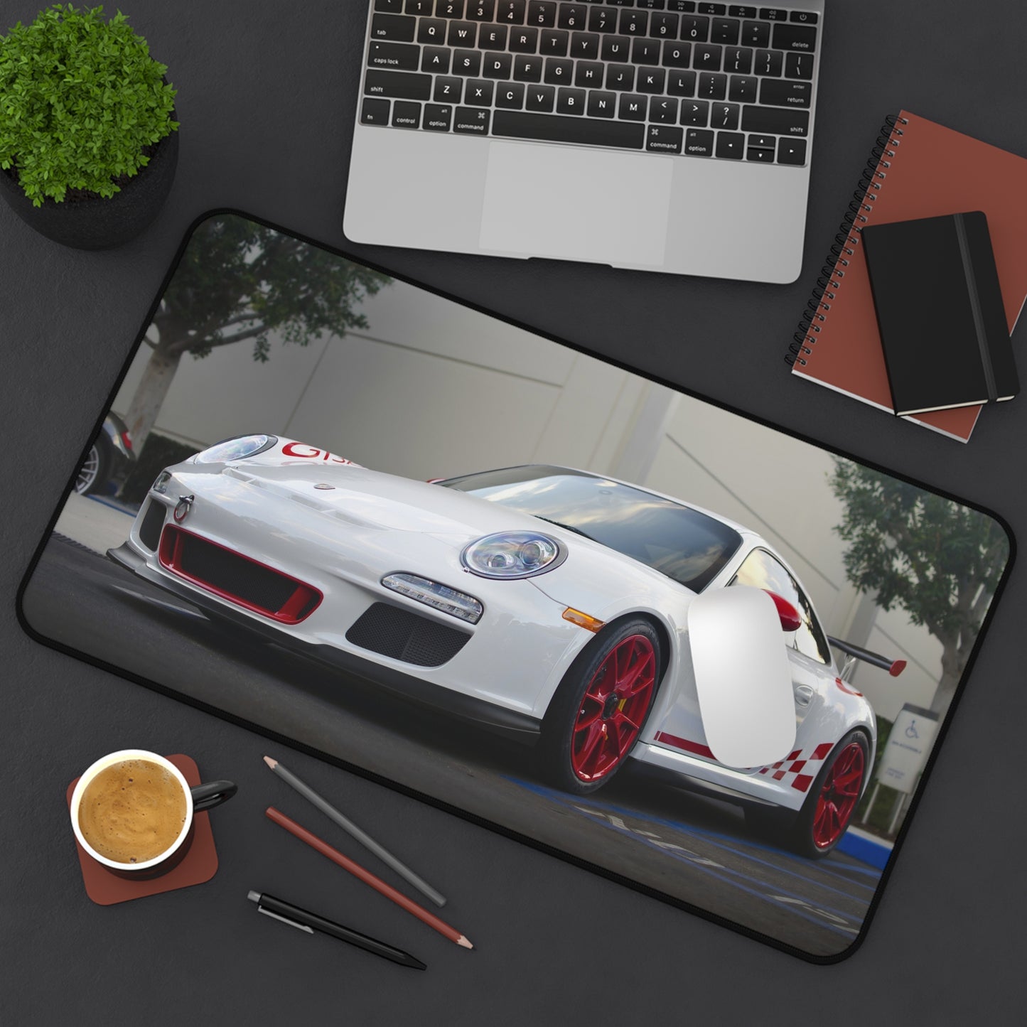 White Porsche High Definition Super Car Office Home Decor Desk Mat Mousepad