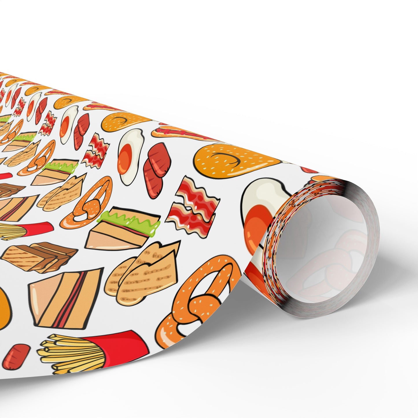 Pizza Donut Hot Dog Fries Variety High Definition Happy Birthday Gift Present Holiday Wrapping Paper