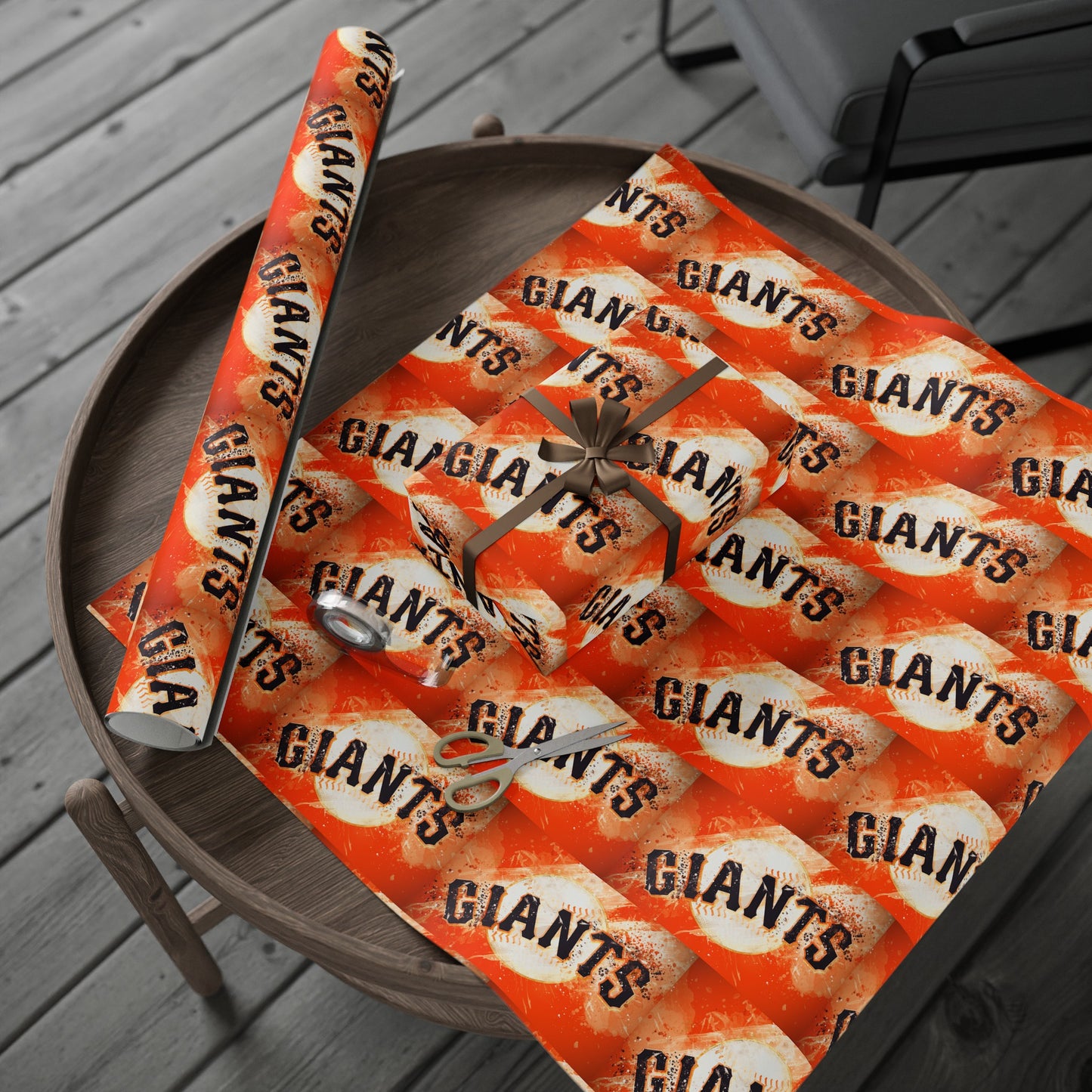 San Francisco Giants Baseball MLB Birthday Gift Wrapping Paper Holiday