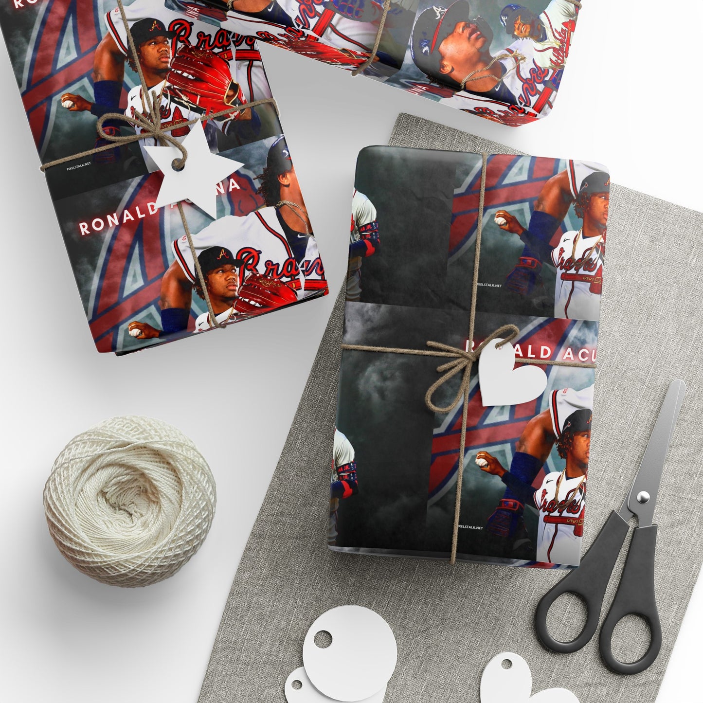 Ronald Acuna Jr Braves Baseball MLB Birthday Gift Wrapping Paper Holiday