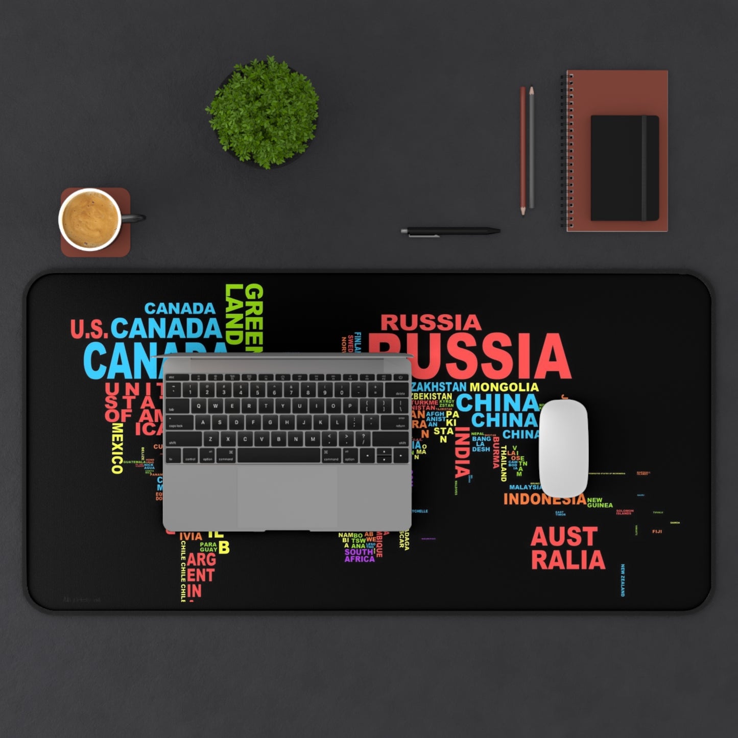 World Map High Definition Educational Office Home Decor Desk Mat Mousepad