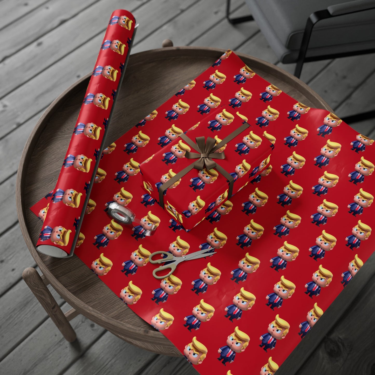 Red Little Trump MAGA Birthday Gift Present Wrapping Paper