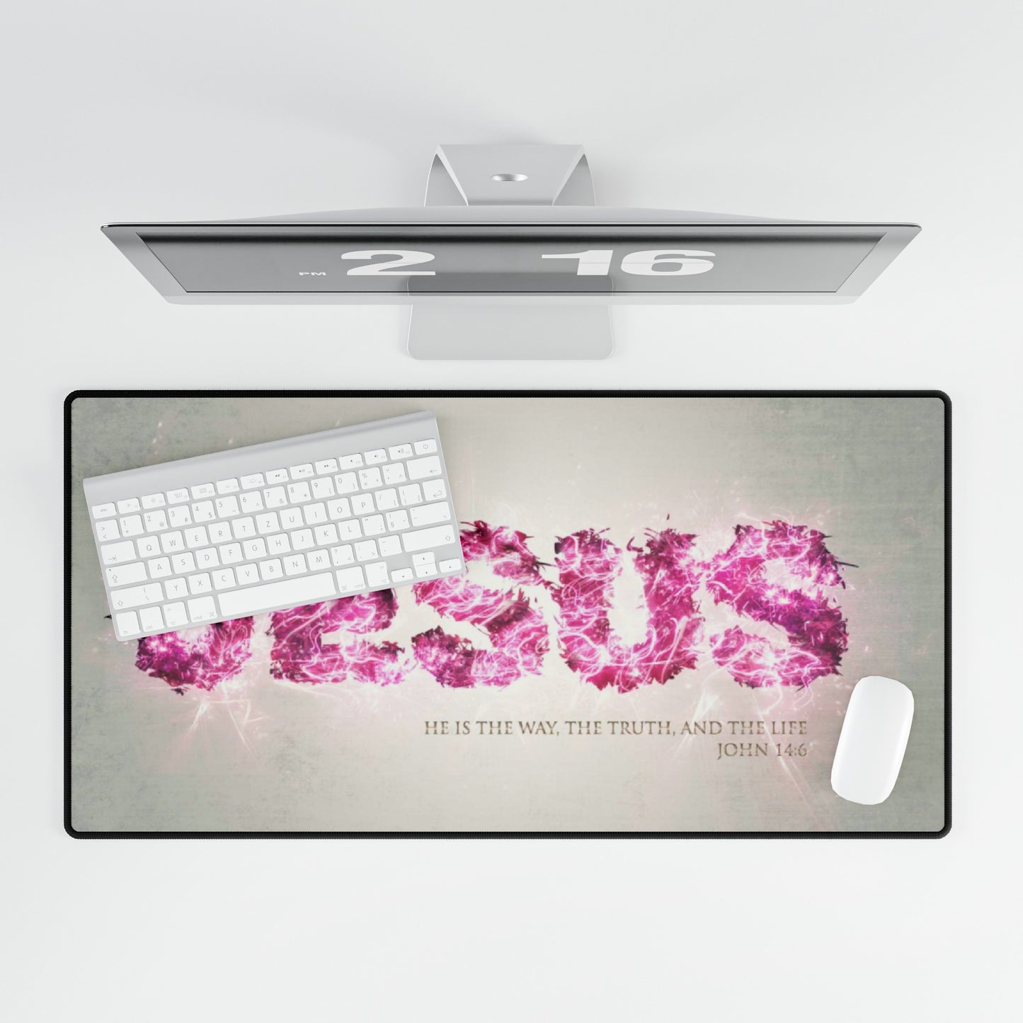 Jesus Pink religious Spiritual Faith Christian High Definition Desk Mat Mousepad