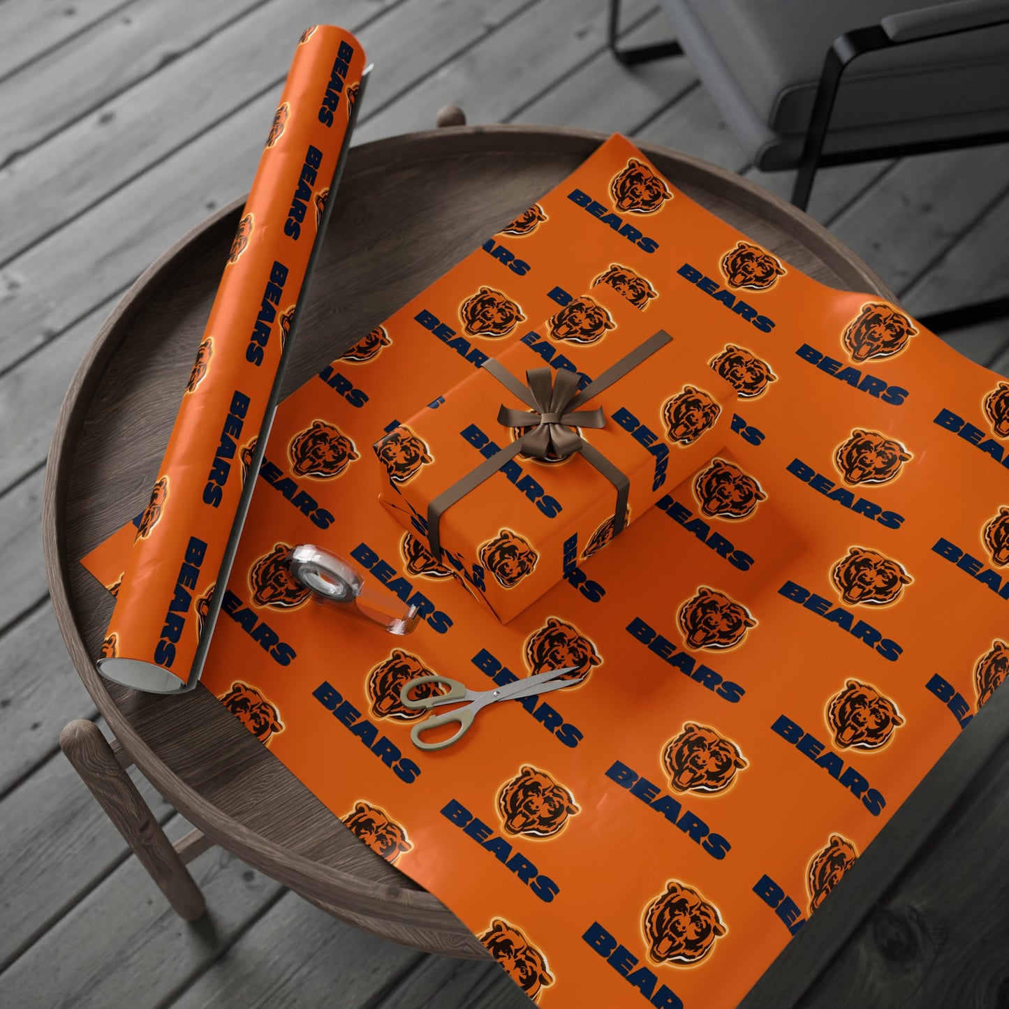 Chicago Bears NFL Football Birthday Gift Wrapping Paper Holiday