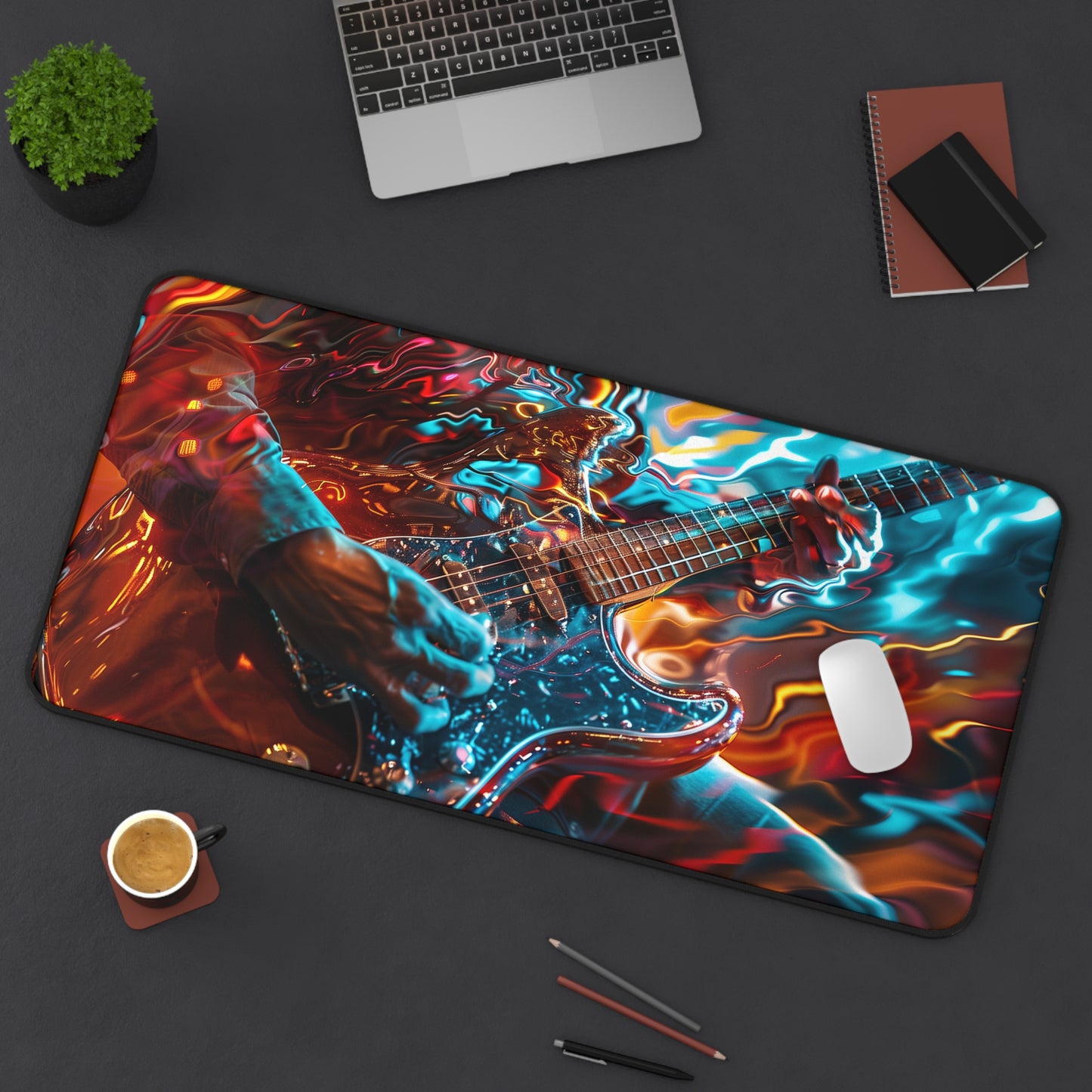 Guitar Jazz Player Art High Definition Home Video Game PC PS Desk Mat Mousepad