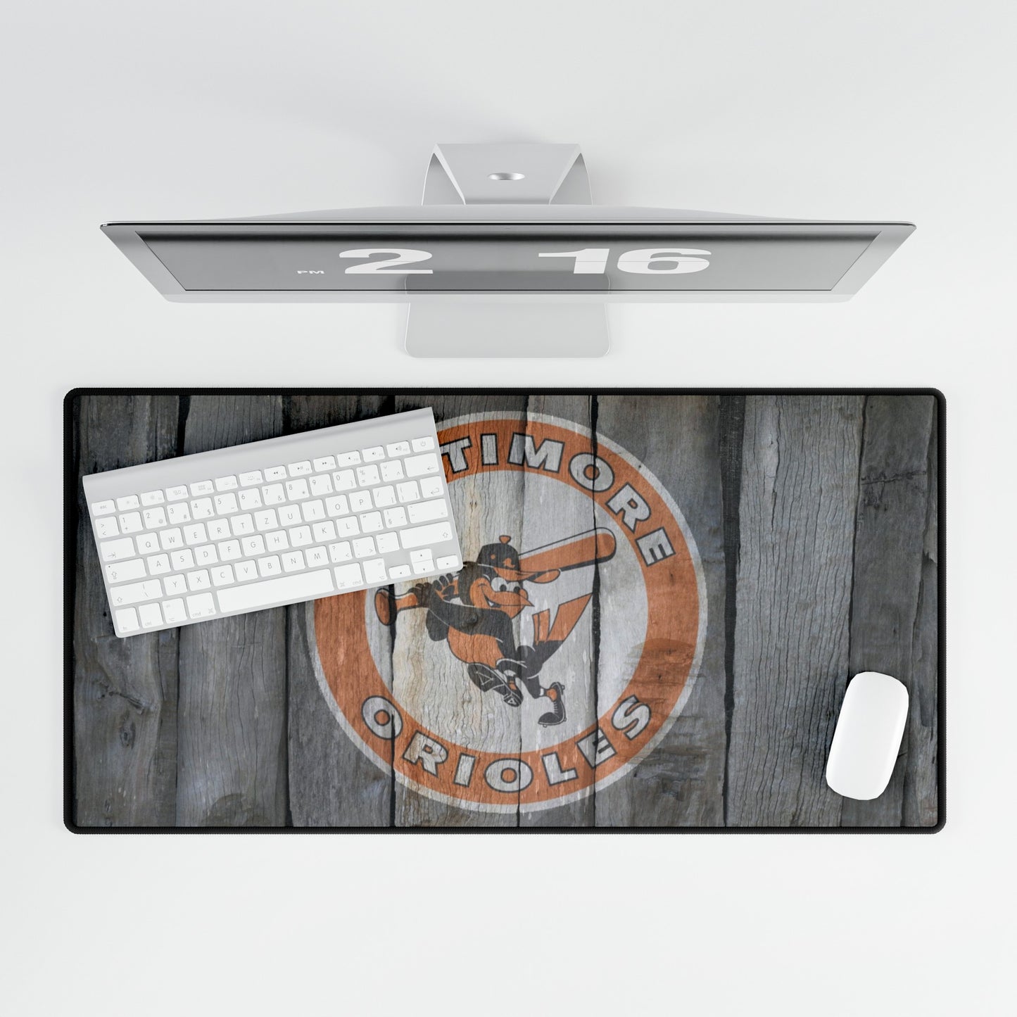 Baltimore Orioles Wood look MLB Baseball High Definition Print Desk Mat Mousepad