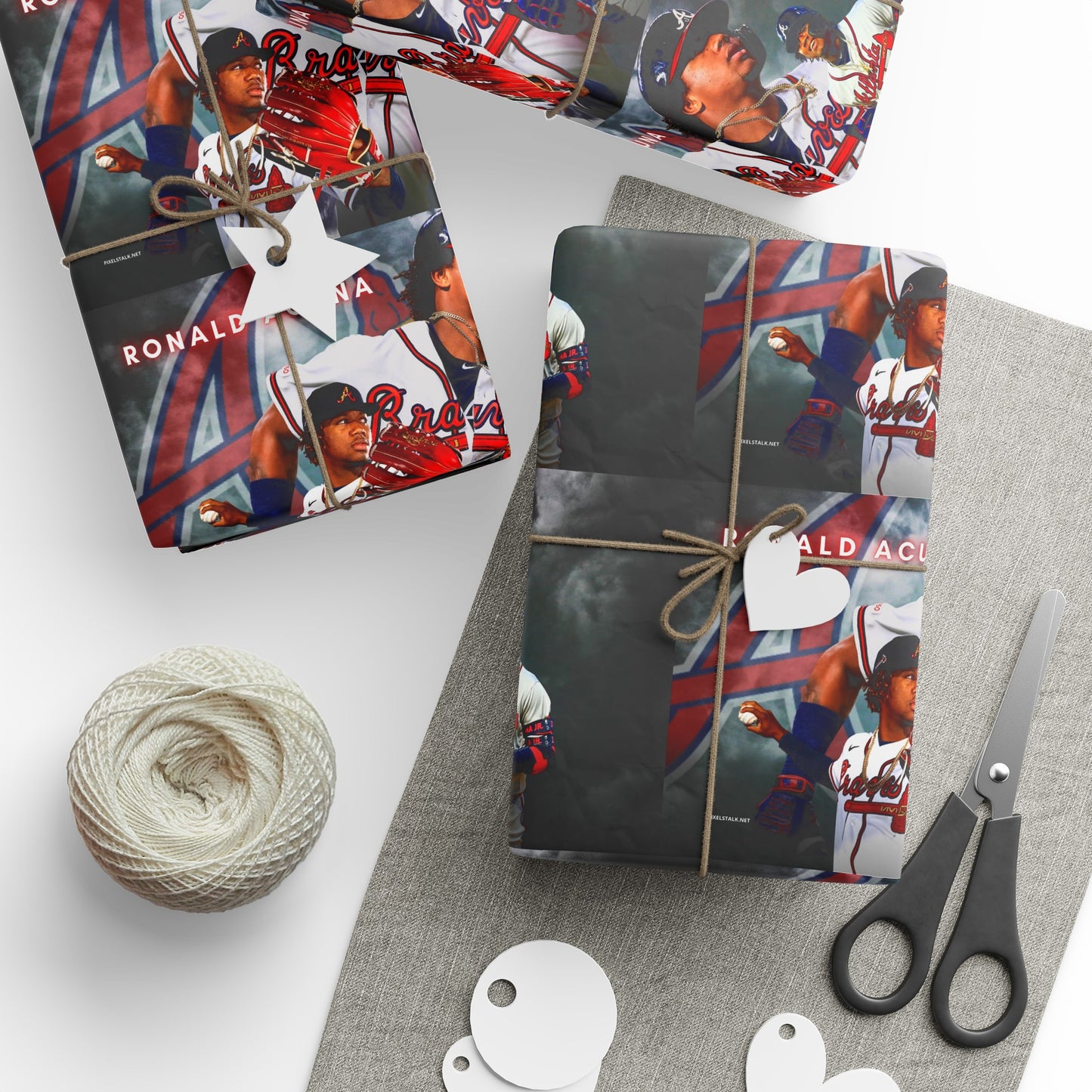 Ronald Acuna Jr Braves Baseball MLB Birthday Gift Wrapping Paper Holiday