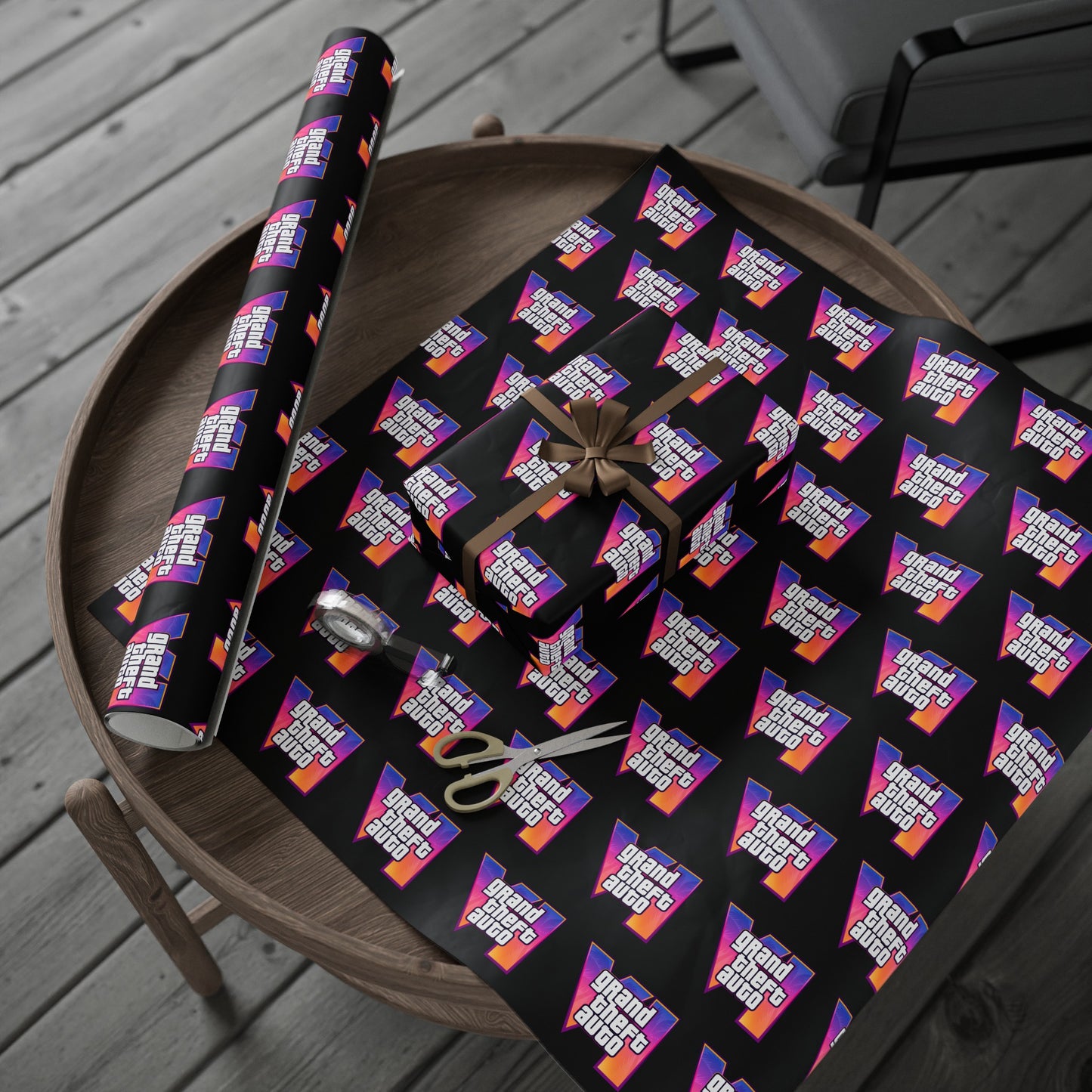 GTA VI 6 PS Game TV High Definition Funny Cartoon Birthday Gift Wrapping Paper Holiday