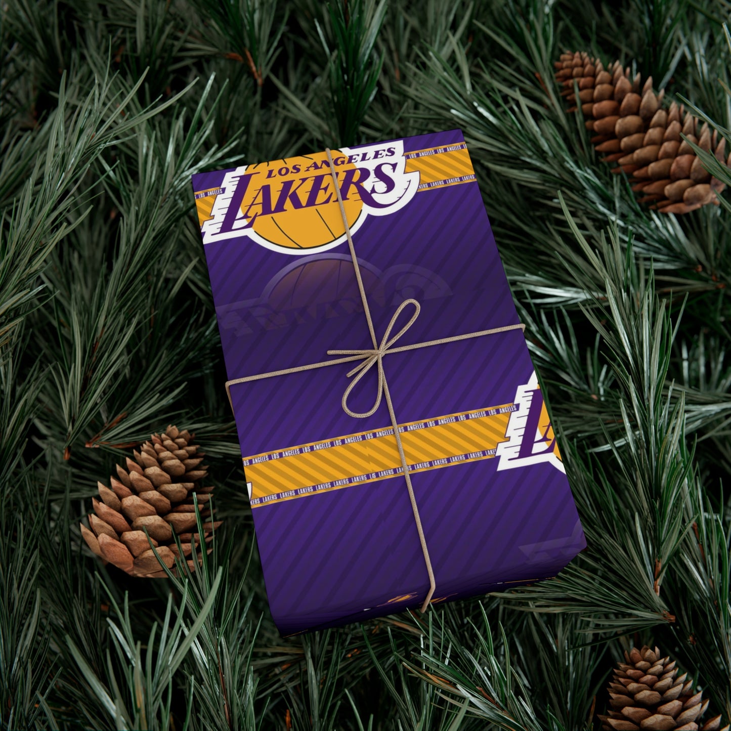 Los Angeles Lakers Birthday Gift Wrapping Paper football Basketball Holiday