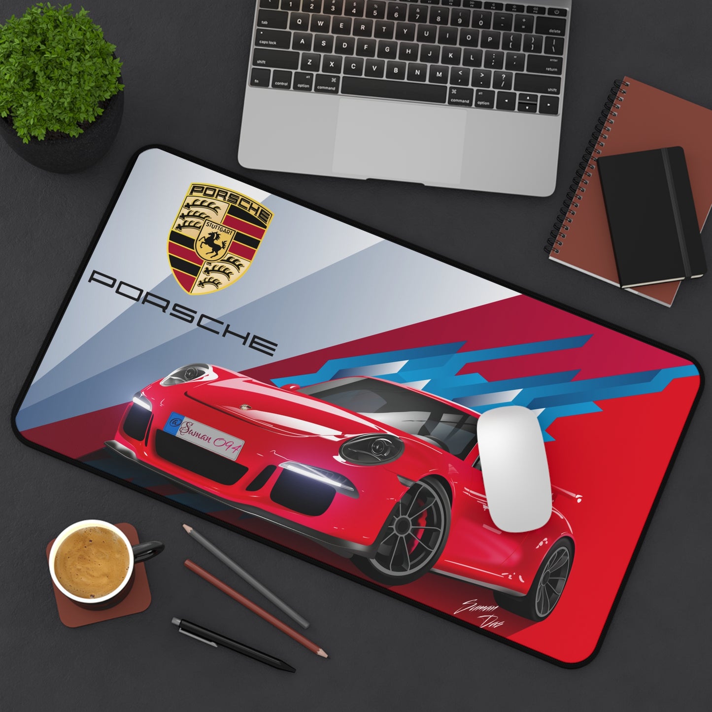 Red Porsche High Definition Super Car Office Home Decor Desk Mat Mousepad